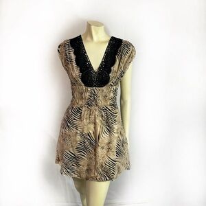 Y2K Bebè Silk leopard print Dress Size S